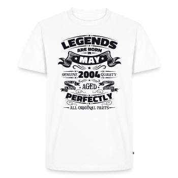 Légende Mai 2004 Millésime 2004 Anniversaire 2004 - T-shirt Premium bio Homme - blanc - Devant - Nico (187cm)