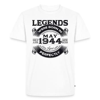 Légende Mai 1944 Né en 1944 Anniversaire 1944 - T-shirt Premium bio Homme - blanc - Devant - Nico (187cm)
