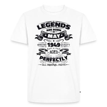 Légende Mai 1949 Né en 1949 Anniversaire 1949 - T-shirt Premium bio Homme - blanc - Devant - Nico (187cm)