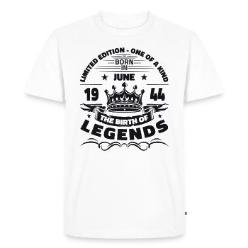 Légende Juin 1944 Né en 1944 Anniversaire 1944 - T-shirt Premium bio Homme - blanc - Devant - Nico (187cm)