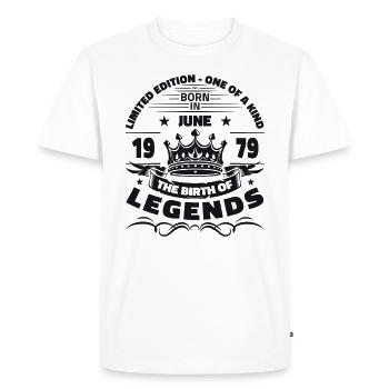 Légende Juin 1979 Millésime 1979 Anniversaire 1979 - T-shirt Premium bio Homme - blanc - Devant - Nico (187cm)