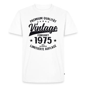 50th Birthday Gift Husband Original February 1975 - Men's Premium Organic T-Shirt - white - Front - Nico (187cm)