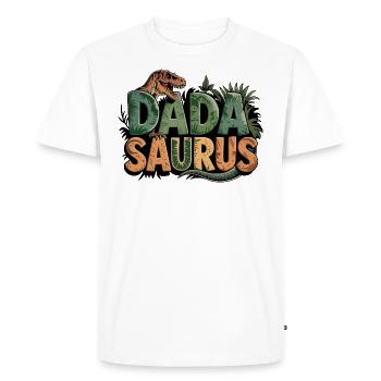 Dinosaure Papa Saurus Cadeau Papa - T-shirt Premium bio Homme - blanc - Devant - Nico (187cm)