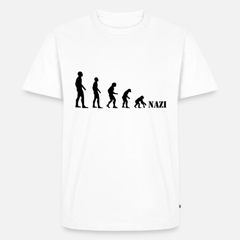 Gegen Rechts. Evolution - Männer Premium Bio T-Shirt - Weiß