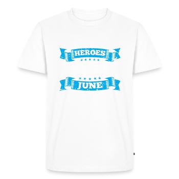 Anniversaire juin vrais héros en juin Grunge - T-shirt Premium bio Homme - blanc - Devant - Nico (187cm)