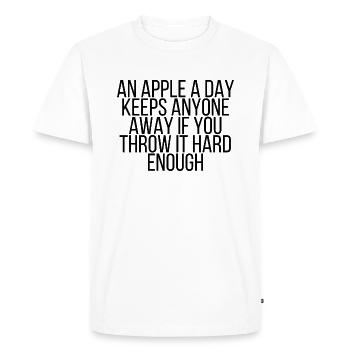 On Apple A Day - Men's Premium Organic T-Shirt - white - Front - Nico (187cm)