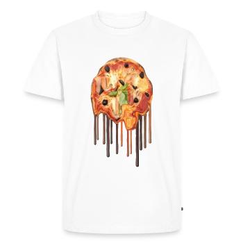 Pizza slim - T-shirt Premium bio Homme - blanc - Devant - Nico (187cm)