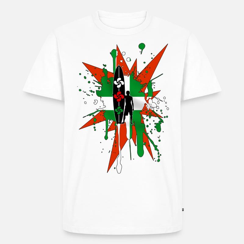 Baskisches Surfen - Männer Premium Bio T-Shirt - Weiß