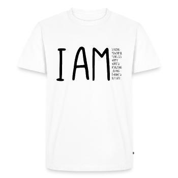 I am... - Men's Premium Organic T-Shirt - white - Front - Nico (187cm)