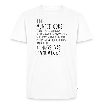 The Auntie Code - Men's Premium Organic T-Shirt - white - Front - Nico (187cm)
