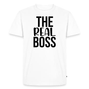 The real boss - T-shirt Premium bio Homme - blanc - Devant - Nico (187cm)