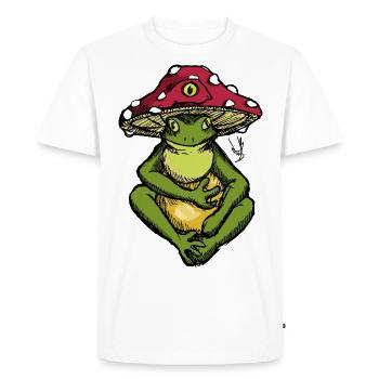 Grenouille champignon - T-shirt Premium bio Homme - blanc - Devant - Nico (187cm)