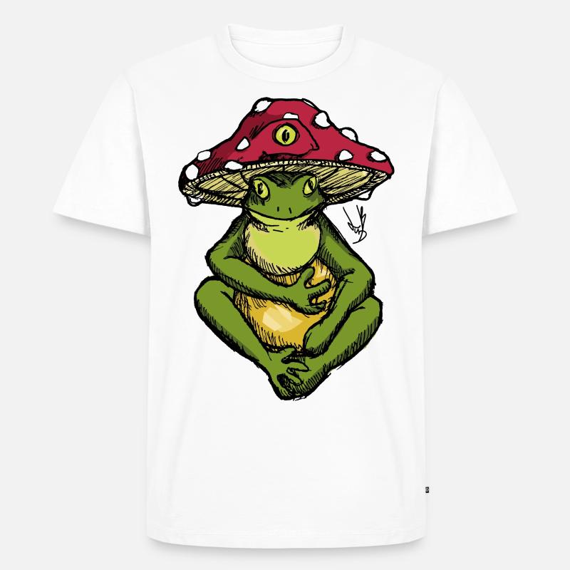 Pilzfrosch - Männer Premium Bio T-Shirt - Weiß