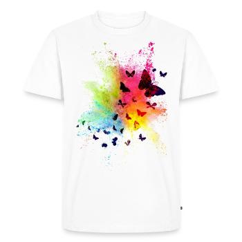 Butterfly Animal Flying Nature Freedom Colorful - Men's Premium Organic T-Shirt - white - Front - Nico (187cm)