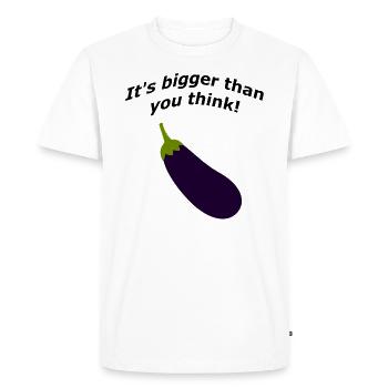C’est plus grand que vous ne le pensez! - T-shirt Premium bio Homme - blanc - Devant - Nico (187cm)