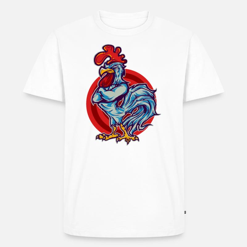 Rooster Hahn - Männer Premium Bio T-Shirt - Weiß