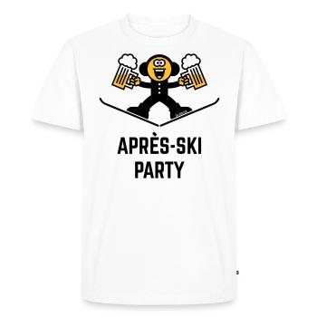 Après-ski (Bière / Dessin animé / 3C) - T-shirt Premium bio Homme - blanc - Devant - Nico (187cm)
