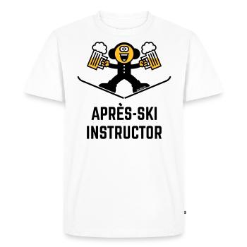 Après-Ski Instructor (Beer / Caricature / 3C) - Men's Premium Organic T-Shirt - white - Front - Nico (187cm)