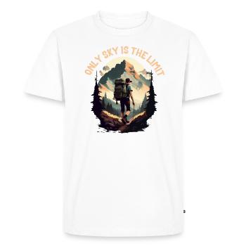 Équipe de randonnée, seul le ciel est la limite - T-shirt Premium bio Homme - blanc - Devant - Nico (187cm)