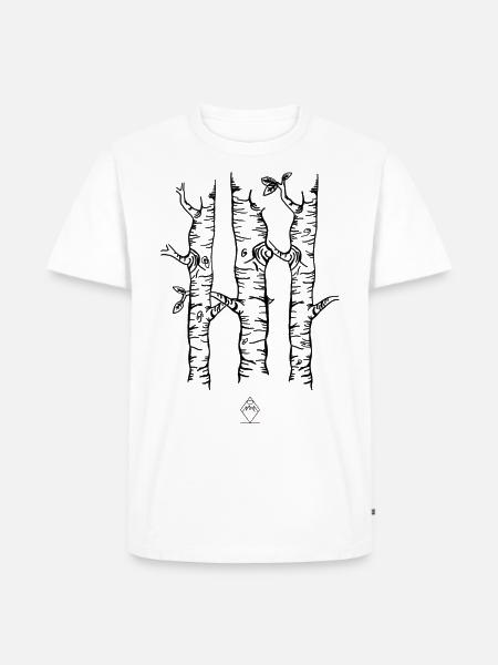 Birch - Black - Men's Premium Organic T-Shirt - white