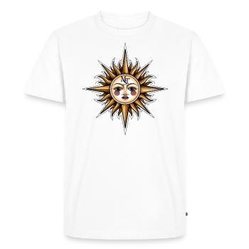 Logo merch - Herre Premium økologisk T-shirt - hvid - Foran - Nico (187cm)