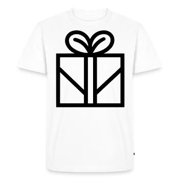 Boite icon de cadeau - T-shirt Premium bio Homme - blanc - Devant - Nico (187cm)