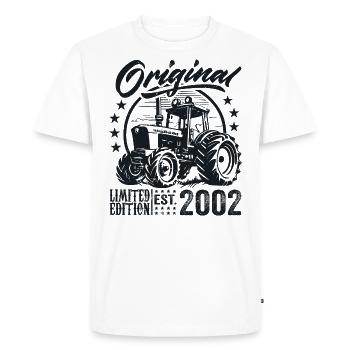 Original 2002 Anniversaire 2002 Fermier Tracteur - T-shirt Premium bio Homme - blanc - Devant - Nico (187cm)