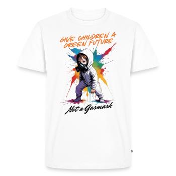 Donnez aux enfants un avenir vert, pas un masque à gaz ! - T-shirt Premium bio Homme - blanc - Devant - Nico (187cm)