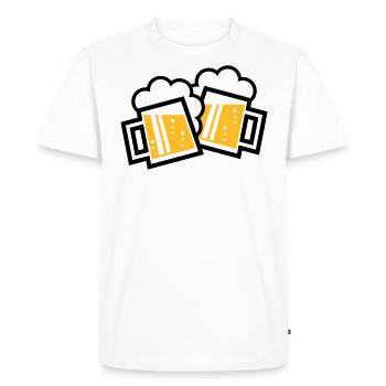 2 chopes à bière bavaroises toast (chopes à bière 2C) - T-shirt Premium bio Homme - blanc - Devant - Nico (187cm)