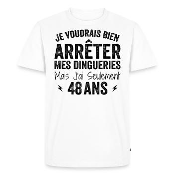J'ai 77 ans - Anniversaire 77 ans, 77 ans - T-shirt Premium bio Homme - blanc - Devant - Nico (187cm)
