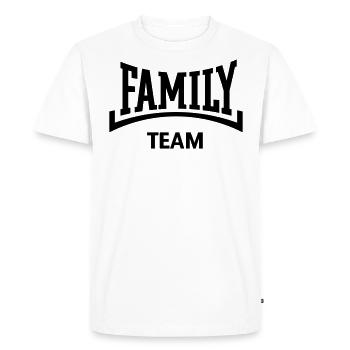 Équipe familiale (Famille / Concave / Noir) - T-shirt Premium bio Homme - blanc - Devant - Nico (187cm)