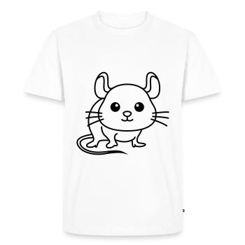 Mouse Comic Animal - Men's Premium Organic T-Shirt - white - Front - Nico (187cm)