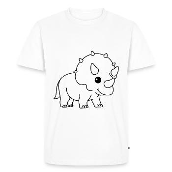 Dinosaur triceratops comic - Men's Premium Organic T-Shirt - white - Front - Nico (187cm)
