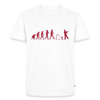 Evolution - Men's Premium Organic T-Shirt - white - Front - Nico (187cm)
