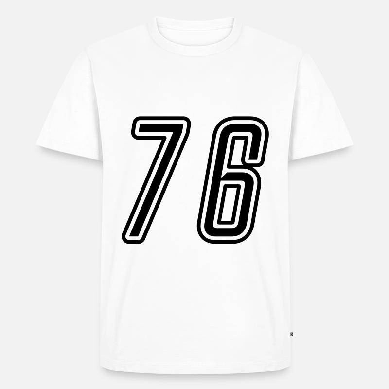 76 Numéro de numéro - T-shirt Premium bio Homme - blanc
