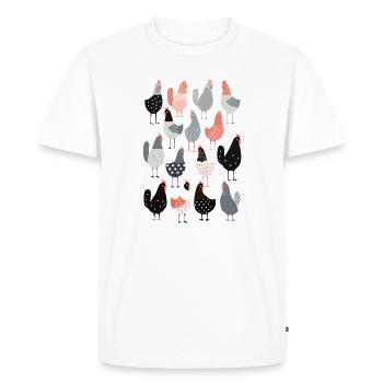 Cluck oui ! Thé de célébration de poulet amusant - T-shirt Premium bio Homme - blanc - Devant - Nico (187cm)