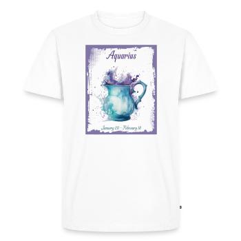 Zodiac Signs in Watercolor: Aquarius the Water Bea - Men's Premium Organic T-Shirt - white - Front - Nico (187cm)