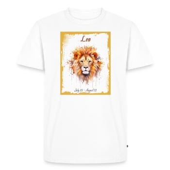 Signes du zodiaque à l’aquarelle : Lion le lion - T-shirt Premium bio Homme - blanc - Devant - Nico (187cm)