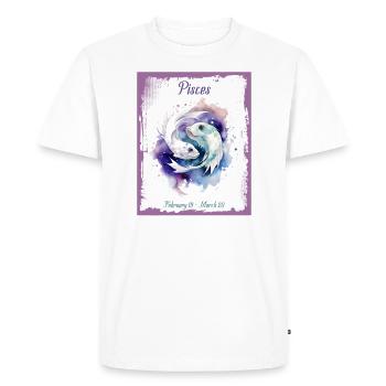 Zodiac Signs in Watercolor: Pisces the Fish - Men's Premium Organic T-Shirt - white - Front - Nico (187cm)