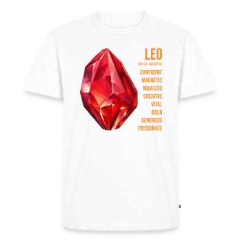 Zodiac Gemstones: Leo, Ruby - Men's Premium Organic T-Shirt - white - Front - Nico (187cm)