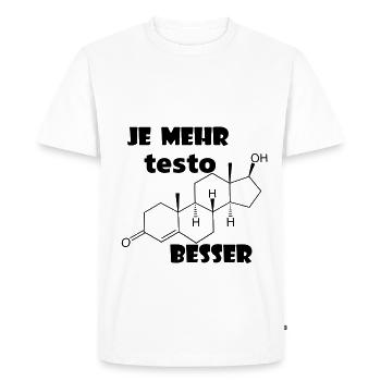 Testostérone - T-shirt Premium bio Homme - blanc - Devant - Nico (187cm)