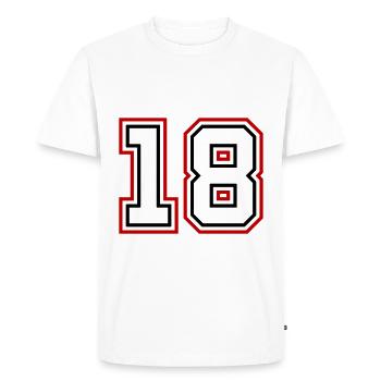 18 Numéro de numéro - T-shirt Premium bio Homme - blanc - Devant - Nico (187cm)