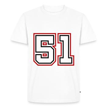 51 Numéro de numéro - T-shirt Premium bio Homme - blanc - Devant - Nico (187cm)