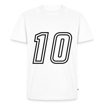 10 Numéro - T-shirt Premium bio Homme - blanc - Devant - Nico (187cm)