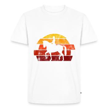 Dressage Cavalier de dressage Cheval d’équitation - T-shirt Premium bio Homme - blanc - Devant - Nico (187cm)