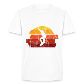 Skateboard Skateboarder Skater Skate Skateing - T-shirt Premium bio Homme - blanc - Devant - Nico (187cm)