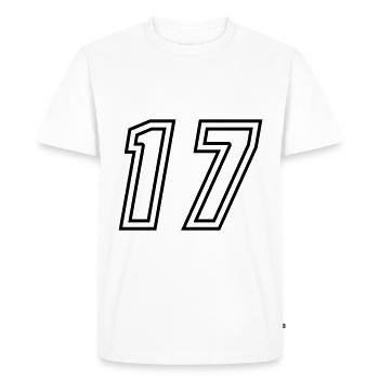 17 Number number - Men's Premium Organic T-Shirt - white - Front - Nico (187cm)