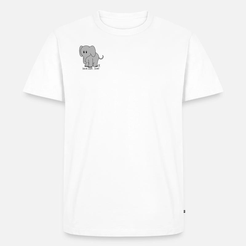 Schlicht, Elegant... Elefant! - Männer Premium Bio T-Shirt - Weiß