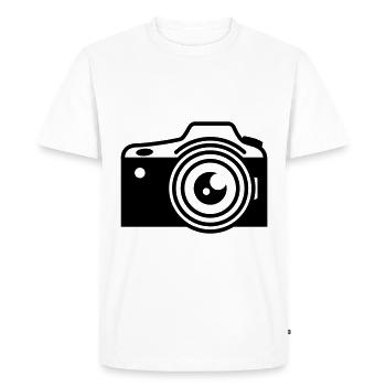 Camera Silhouette icon - Men's Premium Organic T-Shirt - white - Front - Nico (187cm)