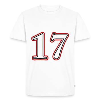 17 Number number - Men's Premium Organic T-Shirt - white - Front - Nico (187cm)